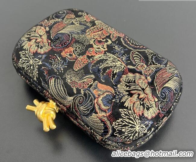 Trendy Design Bottega Veneta Classic Knot Clutch in Jacquard Velvet BV040164 Burgundy/Black 2026