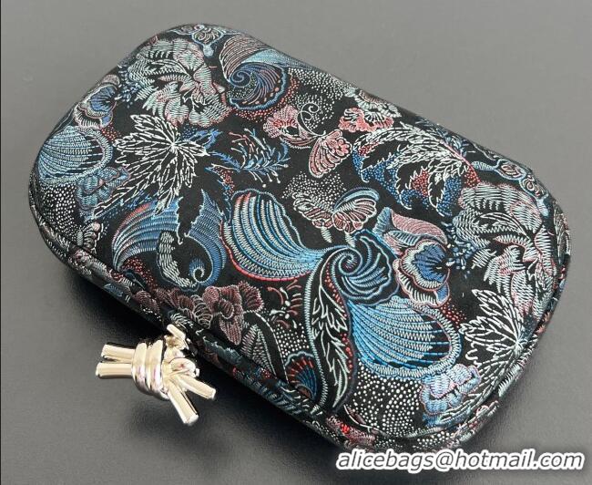 Best Price Bottega Veneta Classic Knot Clutch in Jacquard Velvet BV040162 Blue/Red/Black 2026
