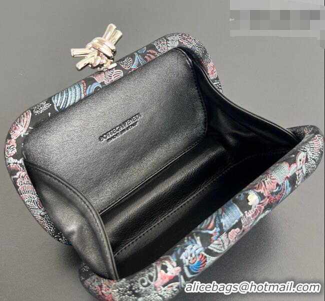 Best Price Bottega Veneta Classic Knot Clutch in Jacquard Velvet BV040162 Blue/Red/Black 2026