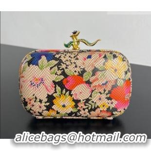 Best Price Bottega Veneta Knot Clutch with Flower Clasp in Leather BV040166 Pink/Orange/Yellow 2026