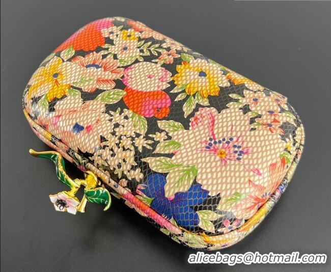 Best Price Bottega Veneta Knot Clutch with Flower Clasp in Leather BV040166 Pink/Orange/Yellow 2026