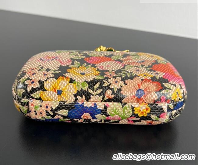 Best Price Bottega Veneta Knot Clutch with Flower Clasp in Leather BV040166 Pink/Orange/Yellow 2026