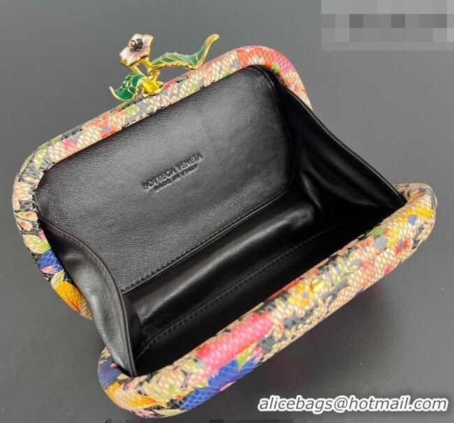 Best Price Bottega Veneta Knot Clutch with Flower Clasp in Leather BV040166 Pink/Orange/Yellow 2026