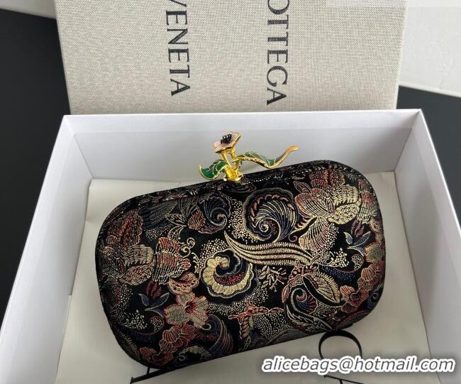 Shop Discount Bottega Veneta Knot Clutch with Flower Clasp in Jacquard Velvet BV040161 Gold/Red/Blue/Black 2026