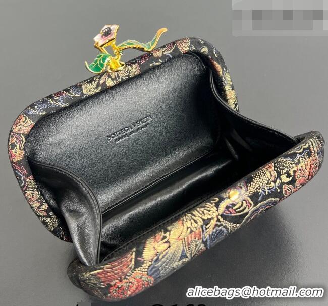Shop Discount Bottega Veneta Knot Clutch with Flower Clasp in Jacquard Velvet BV040161 Gold/Red/Blue/Black 2026