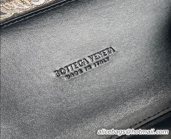 Market Sells Bottega Veneta Knot Clutch with Flower Clasp in Jacquard Velvet BV040165 Gold/Silver/Black 2026