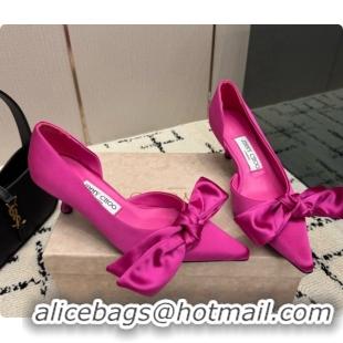 Super Quality Jimmy Choo Issy Pump 50 with Oversized Bow J091218 Rosy Lagoon Satin 2026