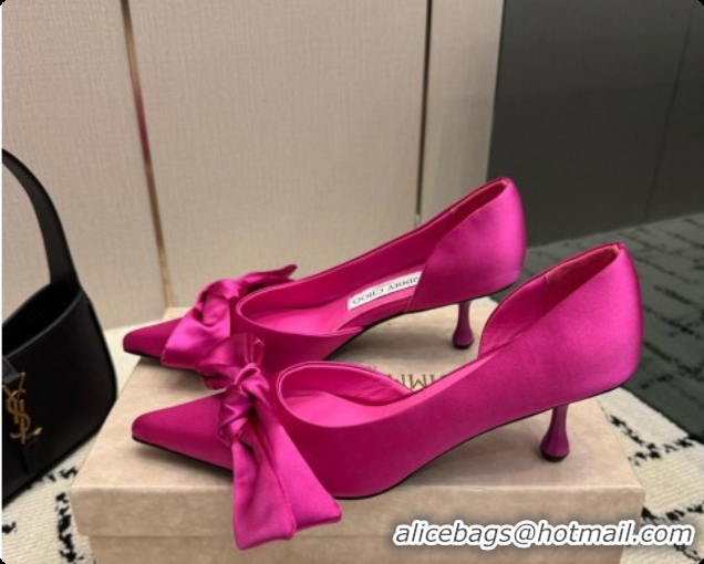 Super Quality Jimmy Choo Issy Pump 50 with Oversized Bow J091218 Rosy Lagoon Satin 2026