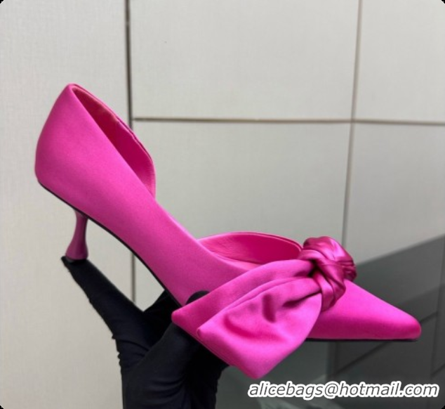 Super Quality Jimmy Choo Issy Pump 50 with Oversized Bow J091218 Rosy Lagoon Satin 2026