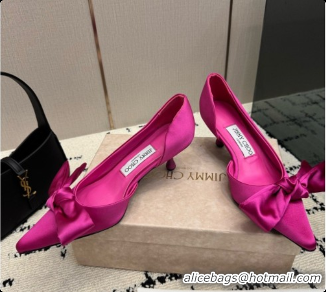 Super Quality Jimmy Choo Issy Pump 50 with Oversized Bow J091218 Rosy Lagoon Satin 2026