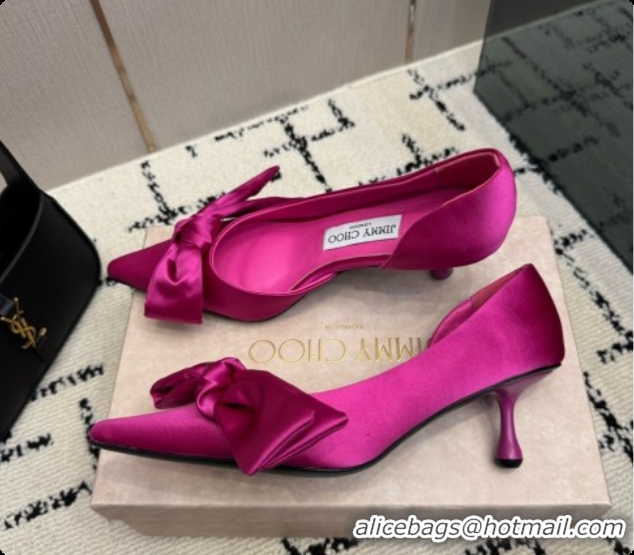 Super Quality Jimmy Choo Issy Pump 50 with Oversized Bow J091218 Rosy Lagoon Satin 2026