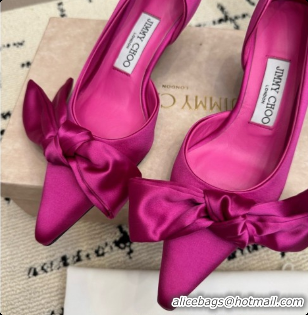 Super Quality Jimmy Choo Issy Pump 50 with Oversized Bow J091218 Rosy Lagoon Satin 2026