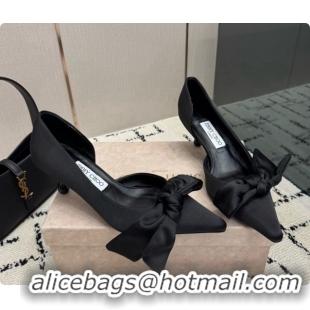 Top Quality Jimmy Choo Issy Pump 50 with Oversized Bow J091219 Black Lagoon Satin 2026
