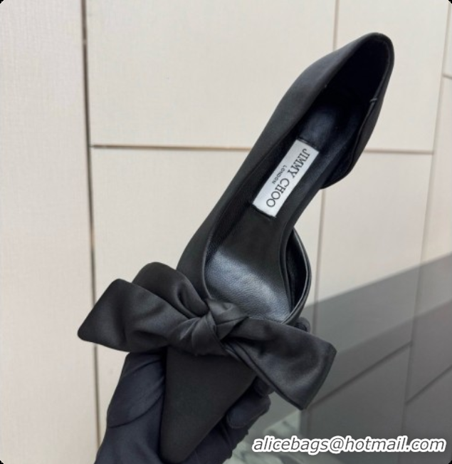 Top Quality Jimmy Choo Issy Pump 50 with Oversized Bow J091219 Black Lagoon Satin 2026