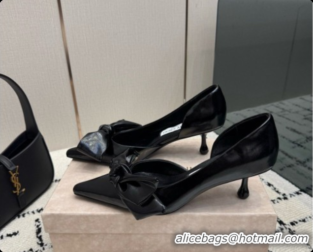 Best Price Jimmy Choo Issy Pump 50 with Oversized Bow J091220 Black Leather 2026