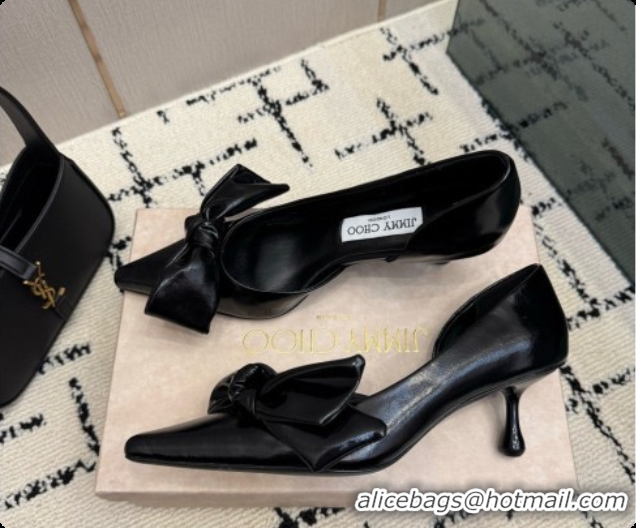 Best Price Jimmy Choo Issy Pump 50 with Oversized Bow J091220 Black Leather 2026