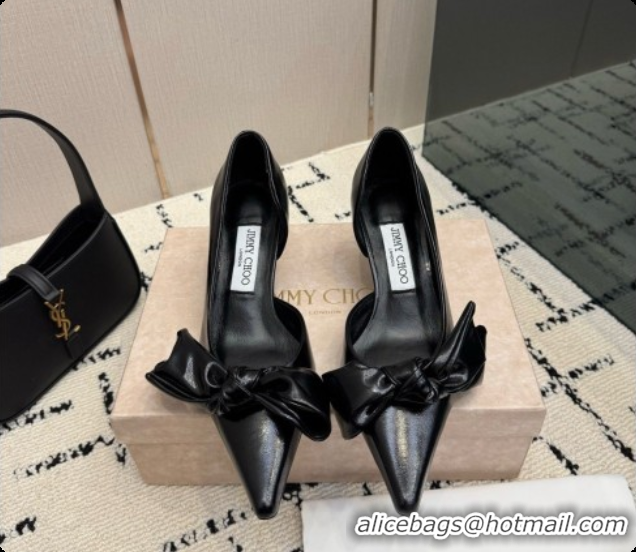 Best Price Jimmy Choo Issy Pump 50 with Oversized Bow J091220 Black Leather 2026