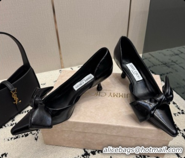 Best Price Jimmy Choo Issy Pump 50 with Oversized Bow J091220 Black Leather 2026