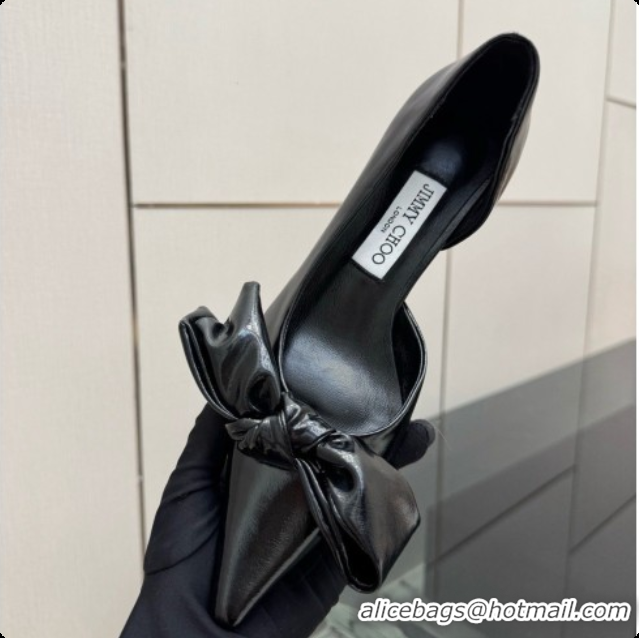 Best Price Jimmy Choo Issy Pump 50 with Oversized Bow J091220 Black Leather 2026