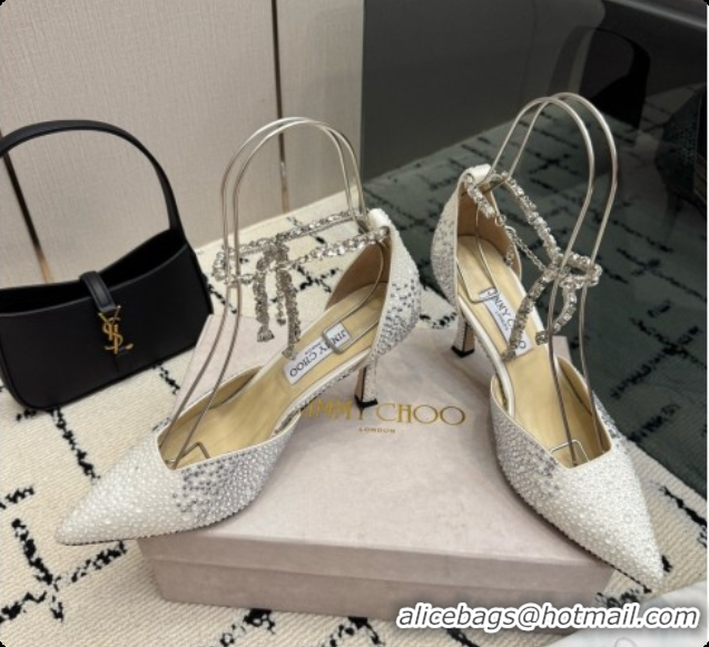 Most Popular Jimmy Choo Stevie 100 Pumps with Crystals J091221 White 2026