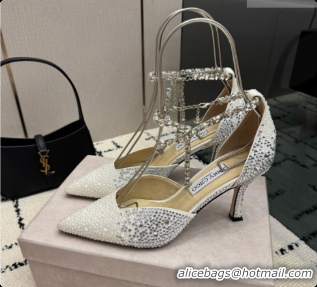 Most Popular Jimmy Choo Stevie 100 Pumps with Crystals J091221 White 2026
