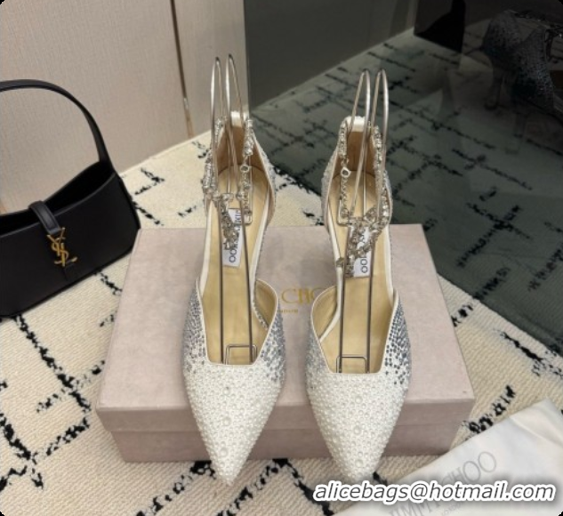 Most Popular Jimmy Choo Stevie 100 Pumps with Crystals J091221 White 2026