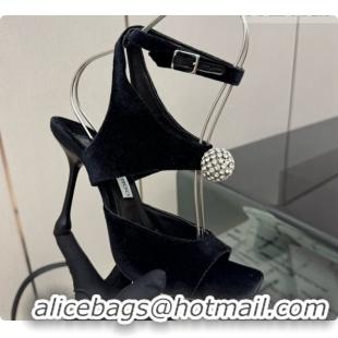 Luxury Jimmy Choo Velvet Sandals with Crystals J091223 Black 2026