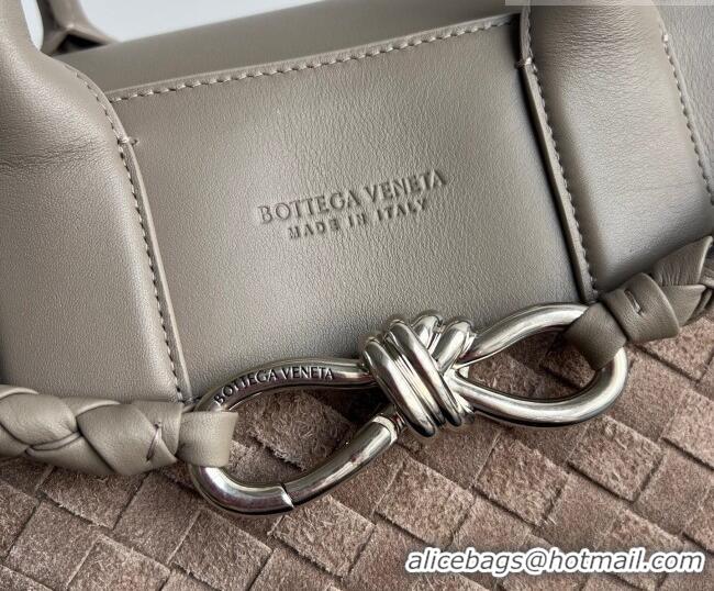 Top Grade Bottega Veneta Men's Intrecciato Suede Andiamo Voyager Tote Bag 827066 Beige/Grey 2026
