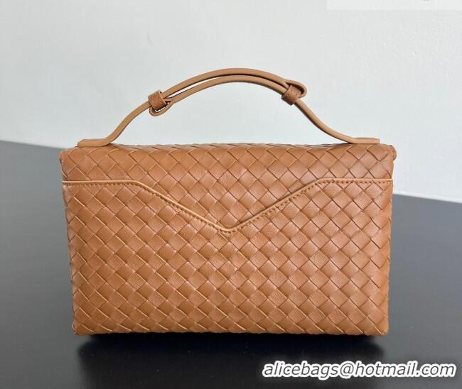 Most Popular Bottega Veneta Knot Lock Cross-body Bag in Intrecciato Leather 817191 Amber Brown 2026