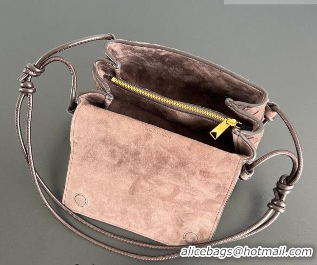 Promotional Bottega Veneta Notturno Mini Bag in Intrecciato Suede 843893 Brown/Fondant 2026