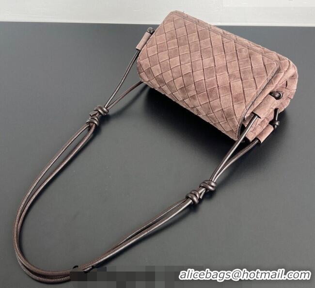 Promotional Bottega Veneta Notturno Mini Bag in Intrecciato Suede 843893 Brown/Fondant 2026