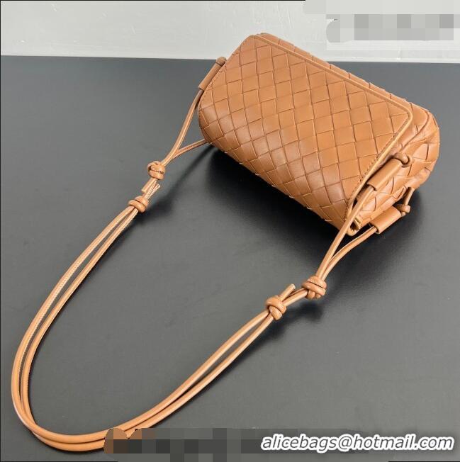 Shop Best Bottega Veneta Notturno Mini Bag in Intrecciato Leather 843893 Light Brown 2026