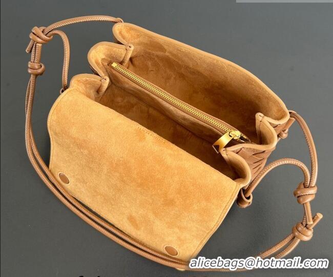 Shop Best Bottega Veneta Notturno Mini Bag in Intrecciato Leather 843893 Light Brown 2026
