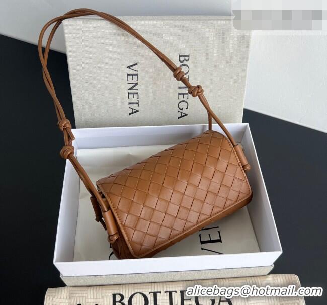 Shop Best Bottega Veneta Notturno Mini Bag in Intrecciato Leather 843893 Light Brown 2026