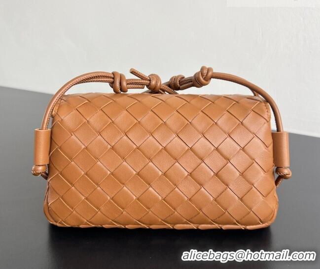 Shop Best Bottega Veneta Notturno Mini Bag in Intrecciato Leather 843893 Light Brown 2026