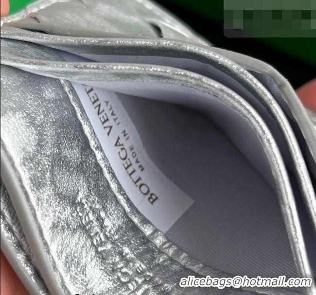 Pretty Style Bottega Veneta Intrecciato Leather Credit Card Case 743209 Silver 2026
