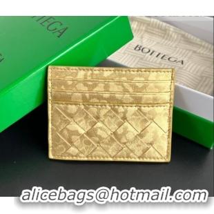 Trendy Design Bottega Veneta Intrecciato Leather Credit Card Case 743209 Gold 2026