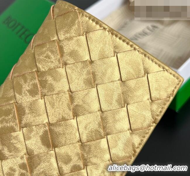 Best Quality Bottega Veneta Intrecciato Leather Passport Case 749954 Gold 2026
