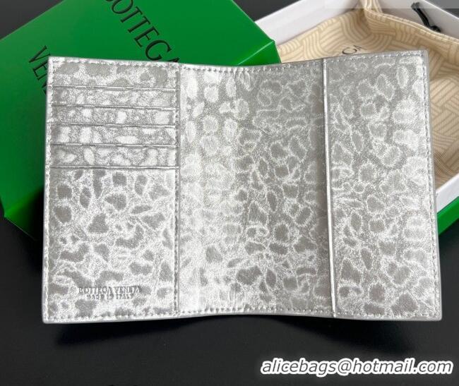 Top Grade Bottega Veneta Intrecciato Leather Passport Case 749954 Silver 2026