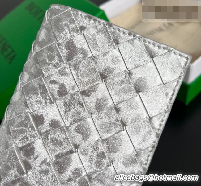 Top Grade Bottega Veneta Intrecciato Leather Passport Case 749954 Silver 2026