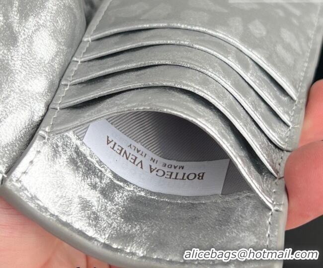 Top Grade Bottega Veneta Intrecciato Leather Passport Case 749954 Silver 2026
