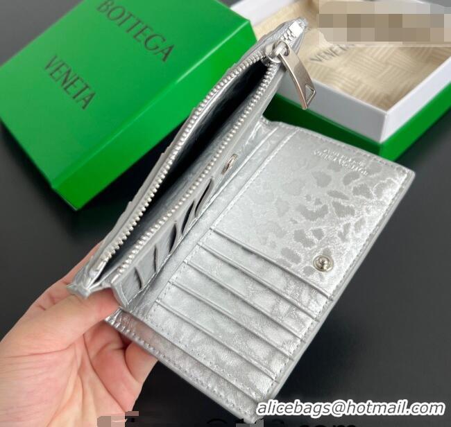 Top Grade Bottega Veneta Medium Bi-Fold Wallet in Intrecciato Leather 667468 Frog Silver 2026