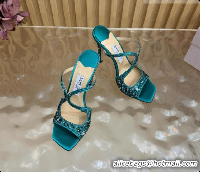 Popular Style Jimmy Choo Anise 95 Mule Sandals with Crystals J091226 Green 2026
