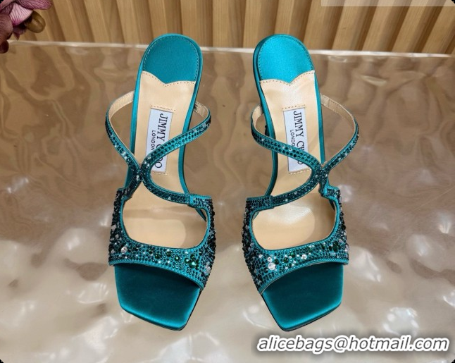 Popular Style Jimmy Choo Anise 95 Mule Sandals with Crystals J091226 Green 2026