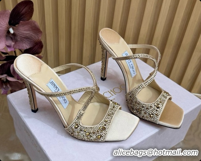 Good Taste Jimmy Choo Anise 95 Mule Sandals with Crystals J091229 Beige 2026