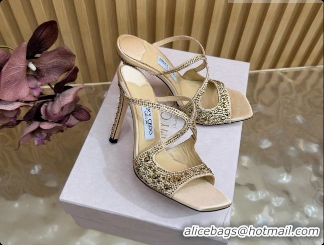 Good Taste Jimmy Choo Anise 95 Mule Sandals with Crystals J091229 Beige 2026