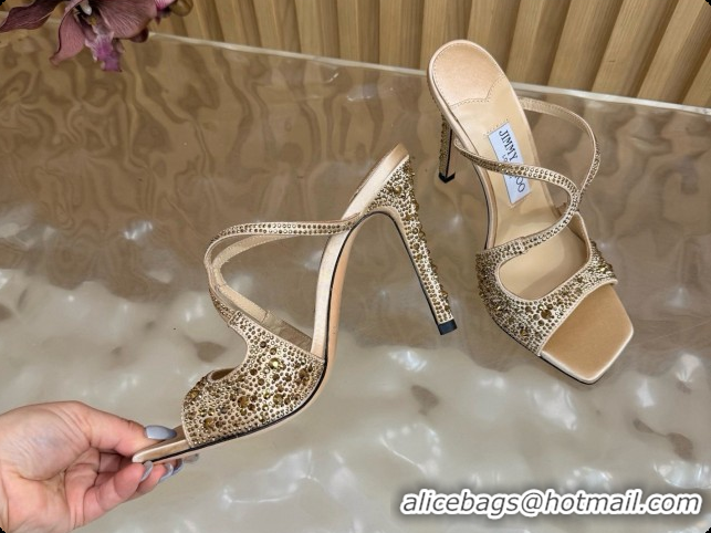 Good Taste Jimmy Choo Anise 95 Mule Sandals with Crystals J091229 Beige 2026