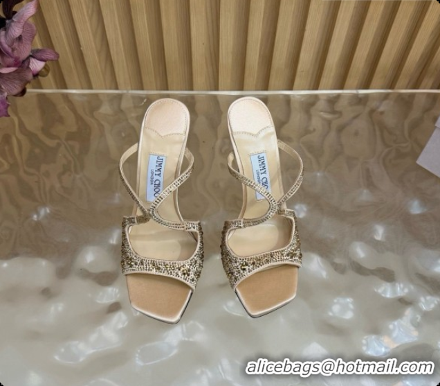 Good Taste Jimmy Choo Anise 95 Mule Sandals with Crystals J091229 Beige 2026
