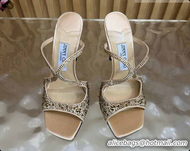 Good Taste Jimmy Choo Anise 95 Mule Sandals with Crystals J091229 Beige 2026
