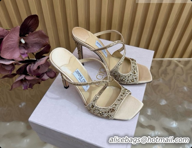 Good Taste Jimmy Choo Anise 95 Mule Sandals with Crystals J091229 Beige 2026